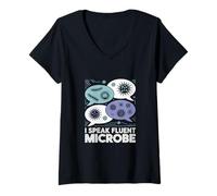 Womens I Speak Fluent Microbe Microbiologist V-Neck T-Shirt