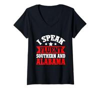 Womens I Speak Fluent Southern and Alabama V-Neck T-Shirt