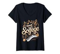 Women's I Speak Solfege Music Teacher Choir V-Neck T-Shirt