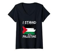 Womens I Stand With Palestine V-Neck T-Shirt