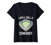 Women's I Still Call It Comiskey Chicago Baseball Vintage V-Neck T-Shirt