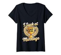 Womens I Suck at Marriage Divorce Relationship Relatable V-Neck T-Shirt