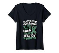 Womens I Suffer from Liver Cancer I Don't Have The Energy V-Neck T-Shirt