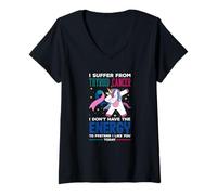 Womens I Suffer from Thyroid Cancer Don't Have Energy to Pretend V-Neck T-Shirt