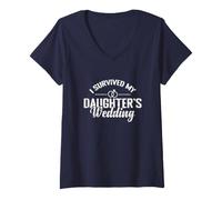 Women's I Survive My Daughter's Wedding V-Neck T-Shirt