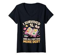 Women's I Survived 1L and All I Got was More Debt V-Neck T-Shirt
