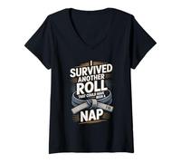 Women's I Survived Another Roll that Could Funny BJJ Saying V-Neck T-Shirt