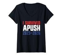 Womens I Survived APUSH 2025-2026 AP US History I Survived APUSH V-Neck T-Shirt