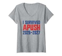 Women's I Survived Apush 2026-2027 AP US History I Survived Apush V-Neck T-Shirt