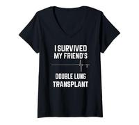 Women's I Survived My Friend’s Double Lung Transplant V-Neck T-Shirt