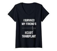 Womens I Survived My Friend's Heart Transplant V-Neck T-Shirt
