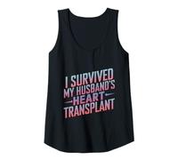 Womens I Survived My Husband's Heart Transplant Spouse Caregiver Tank Top