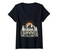 Women's I Survived, That's All It Matters Resilience Mindset V-Neck T-Shirt