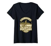 Womens I Survived The Siege of Portland - Limited Edition Design V-Neck T-Shirt