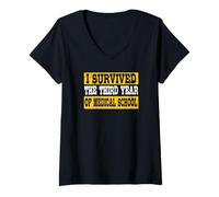 Women's I Survived The Third Year of Medical School V-Neck T-Shirt