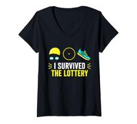 Women's I Survived The Triathlon Funny Icon V-Neck T-Shirt
