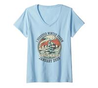 Women's I Survived Winter Storm 2026 V-Neck T-Shirt