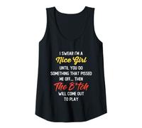 Womens I Swear I'm a Nice Girl Funny Sarcastic Sassy Unapologetic Tank Top