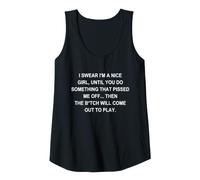 Womens I Swear I'm a Nice Girl Funny Sarcastic Sassy Unapologetic Tank Top