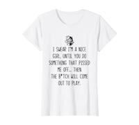 Womens I Swear I'm a Nice Girl Funny Sarcastic Sassy Unapologetic Value Graphic T-Shirt
