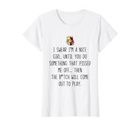 Womens I Swear I'm a Nice Girl Funny Sarcastic Sassy Unapologetic Value Graphic T-Shirt