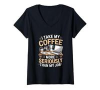 Womens I Take My Coffee More Seriously Home Coffee Brewing V-Neck T-Shirt