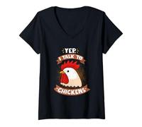 Women's I Talk to Chickens Chicken Whisperer Hen Farmer Life Chick V-Neck T-Shirt