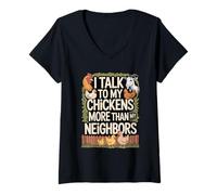 Womens I Talk to My Chickens More Than My Neighbors V-Neck T-Shirt
