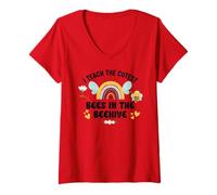 Womens I Teach The Cutest Bees in The Bee Hive Pre School Teacher V-Neck T-Shirt
