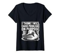 Womens I Think I Will Cause Problems On Purpose Chaos Vibe - V-Neck T-Shirt
