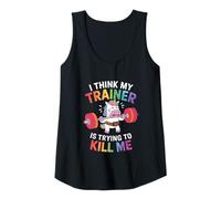 Womens I Think My Trainer is Trying to Kill Me Tank Top