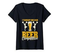 Women's I Thought She Said Beer Competition V-Neck T-Shirt
