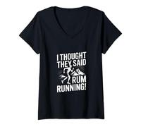 Womens I Thought They Said Rum Running V-Neck T-Shirt