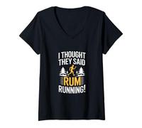 Womens I Thought They Said Rum Running V-Neck T-Shirt