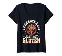 Women's I Tolerate A Lot Just Not Gluten V-Neck T-Shirt