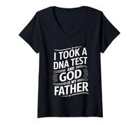 Women's I Took A DNA Test and God is My Father - Faith Identity V-Neck T-Shirt