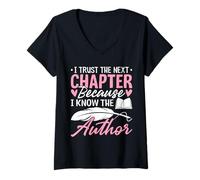 Womens I Trust The Next Chapter Because I Know The Author Wife V-Neck T-Shirt
