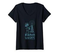 Women's I Turn Coffee Into Radio Waves Ham Operator V-Neck T-Shirt