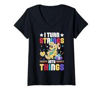 Women's I Turn Strings Into Things V-Neck T-Shirt