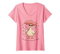 Women's I’ve Got You Rain or Shine Goose Valentine Quote V-Neck T-Shirt