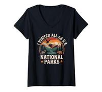 Women's I Visited All 63 U.S. National Parks V-Neck T-Shirt