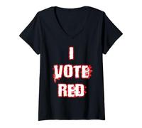 Womens I Vote Red Republican Party V-Neck T-Shirt