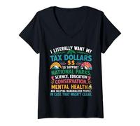 Womens I Want My Tax Dollars To Support National Parks Science V-Neck T-Shirt
