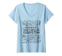 Womens I Wanted a Pet… Now I Have an Ecosystem - Aquarium Life V-Neck T-Shirt