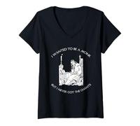 Womens I Wanted to Be A Monk Never Got Chants V-Neck T-Shirt