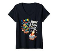 Women's I was 6 I Just Turned 7 Now Space Rocket 67 Meme V-Neck T-Shirt