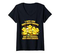 Women's I was Like Here Chicky Chickies and The Chickies Here Chicky V-Neck T-Shirt