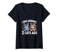 Women's I was Normal 2 Cats Ago V-Neck T-Shirt