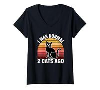 Women's I was Normal 2 Cats Ago V-Neck T-Shirt