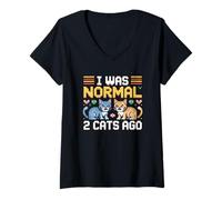 Women's I was Normal 2 Cats Ago V-Neck T-Shirt
